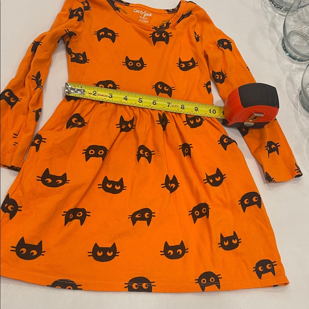 Cat & Jack Halloween Pumpkin Dresses- set of TWO Orange 4/5T - Picture 6 of 16